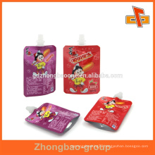 wholesale food grade stand up liquid packaging bags with spout